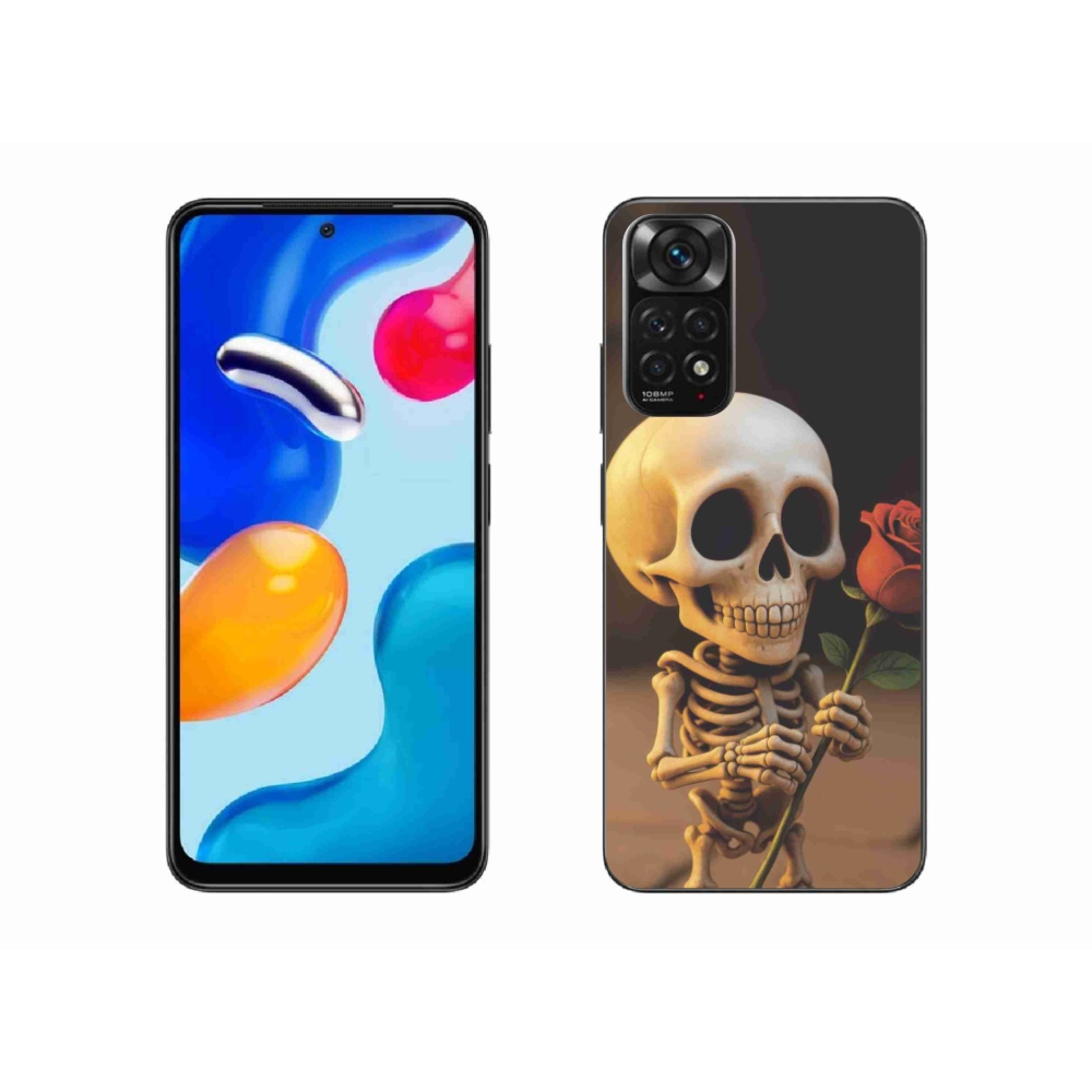 Gélový kryt mmCase na Xiaomi Redmi Note 11 4G - kostlivec s ružou