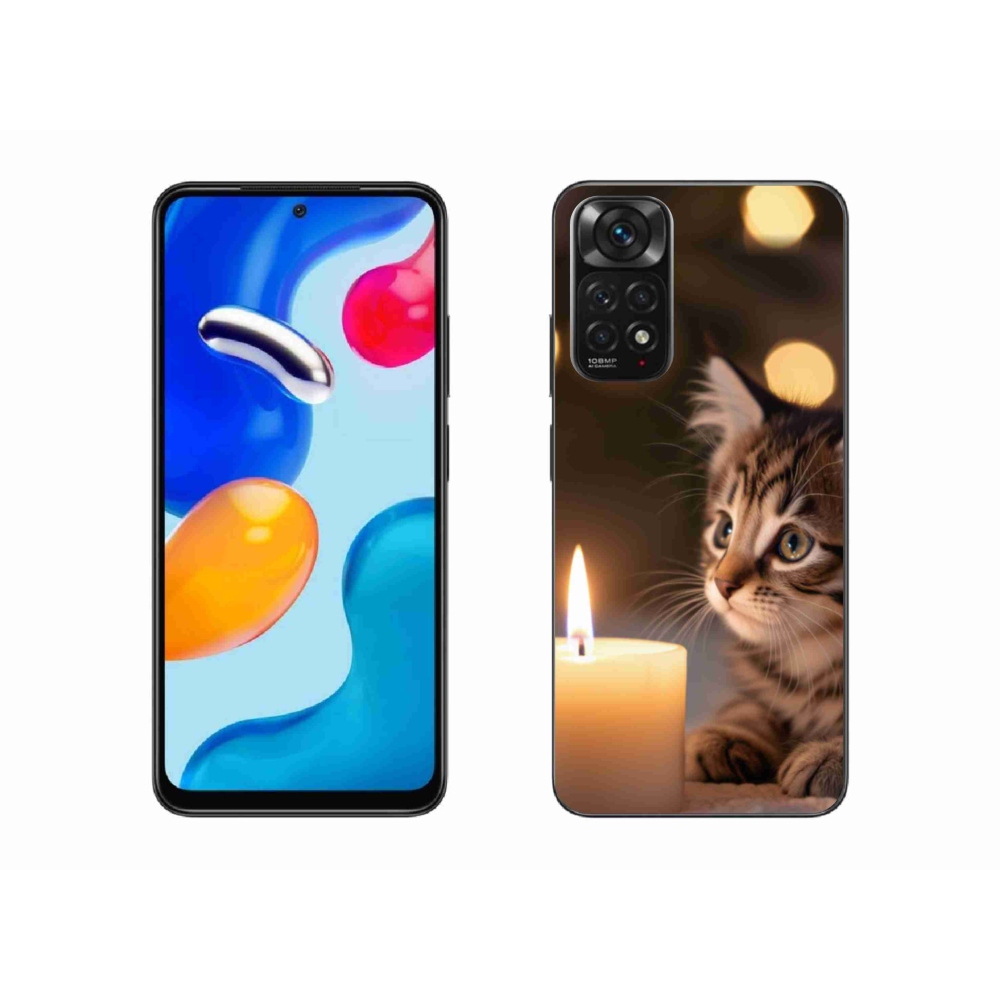 Gélový kryt mmCase na Xiaomi Redmi Note 11 4G - mačiatko a sviečka