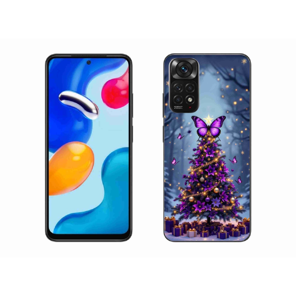 Gélový kryt mmCase na Xiaomi Redmi Note 11 4G - motýlí vianočný stromček