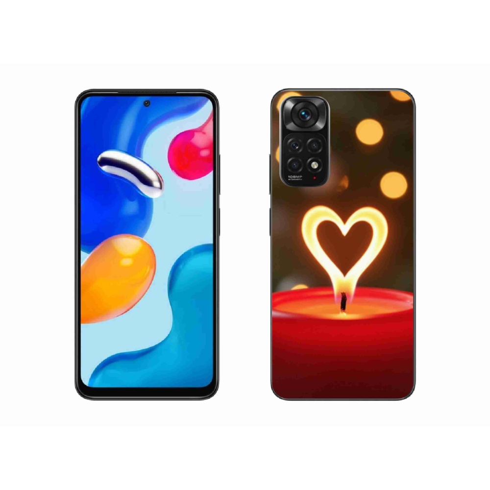 Gélový kryt mmCase na Xiaomi Redmi Note 11 4G - srdce z plameňa
