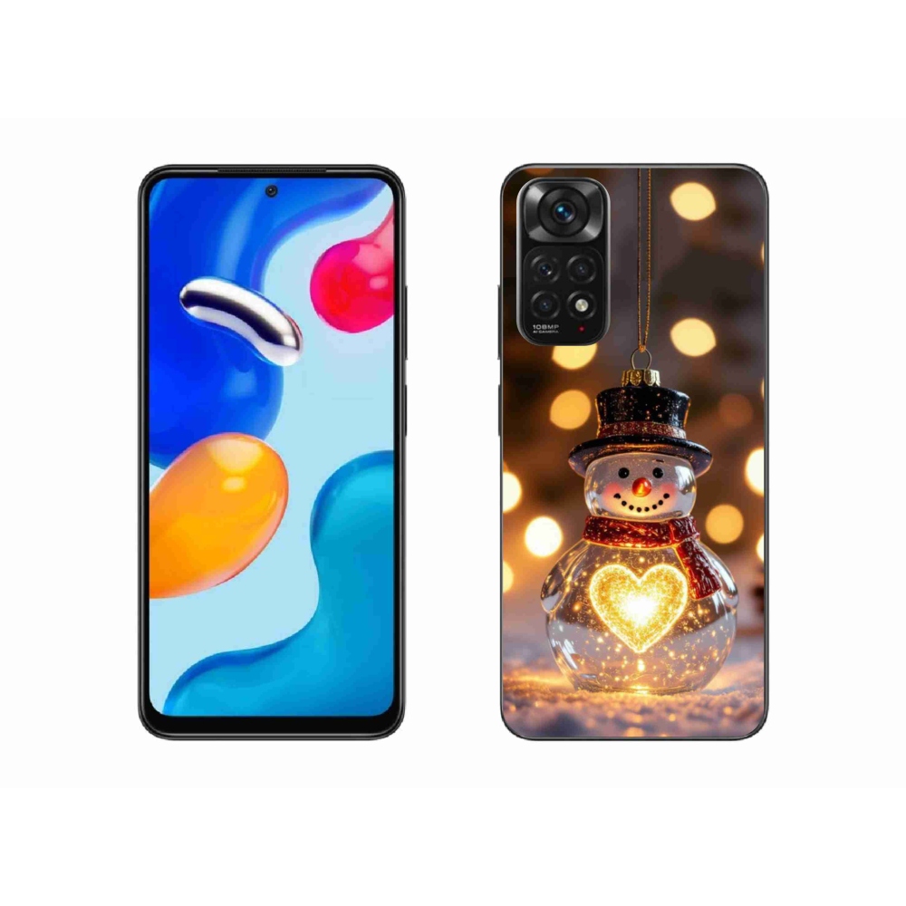 Gélový kryt mmCase na Xiaomi Redmi Note 11 4G - svietiaci vianočný snehuliak