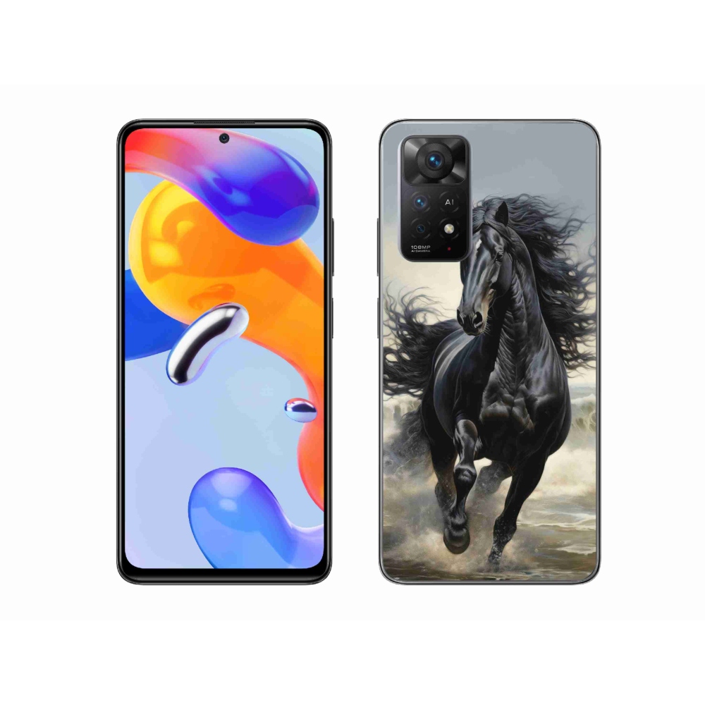 Gélový kryt mmCase na Xiaomi Redmi Note 11 Pro 4G/5G - bežiaci čierny kôň