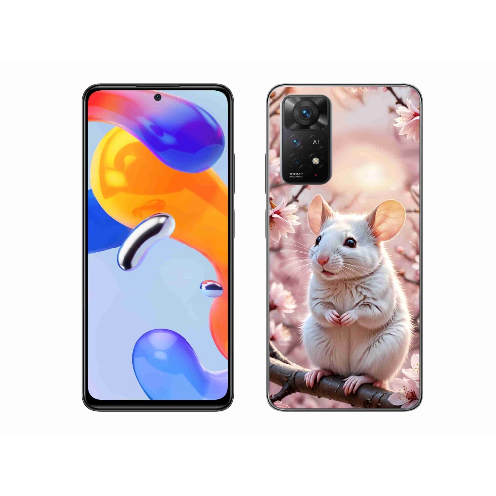 Gélový kryt mmCase na Xiaomi Redmi Note 11 Pro 4G/5G - biela myš na vetve
