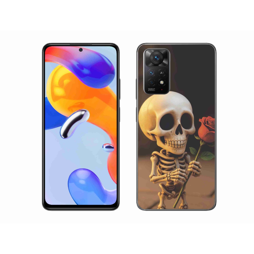 Gélový kryt mmCase na Xiaomi Redmi Note 11 Pro 4G/5G - kostlivec s ružou