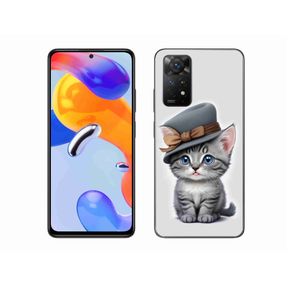 Gélový kryt mmCase na Xiaomi Redmi Note 11 Pre 4G/5G - mačiatko s klobúkom
