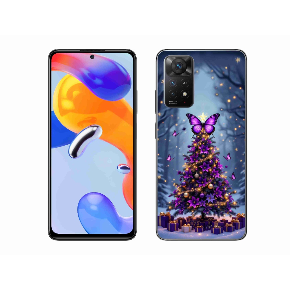 Gélový kryt mmCase na Xiaomi Redmi Note 11 Pro 4G/5G - motýlí vianočný stromček