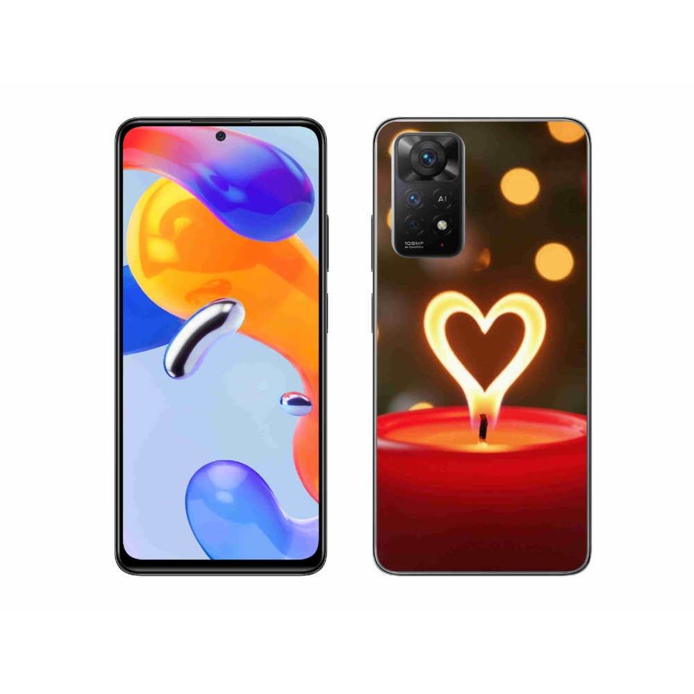 Gélový kryt mmCase na Xiaomi Redmi Note 11 Pre 4G/5G - srdce z plameňa