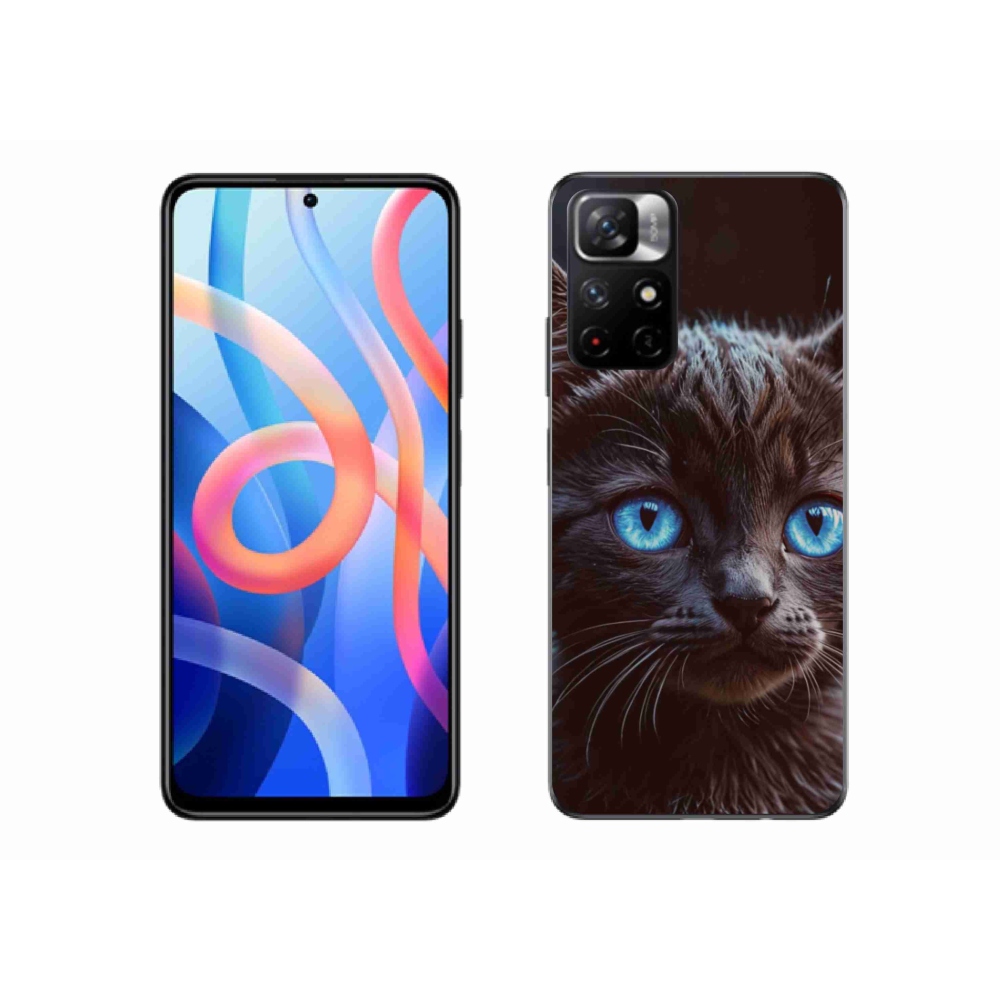 Gélový kryt mmCase na Xiaomi Redmi Note 11S 5G - čierne mačiatko 2