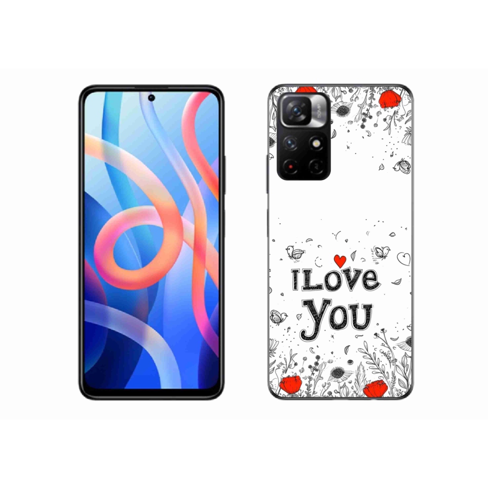 Gélový kryt mmCase na Xiaomi Redmi Note 11S 5G - I love you biele pozadie