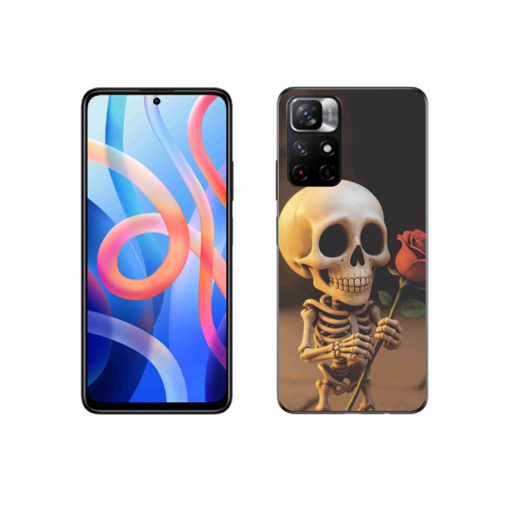 Gélový kryt mmCase na Xiaomi Redmi Note 11S 5G - kostlivec s ružou