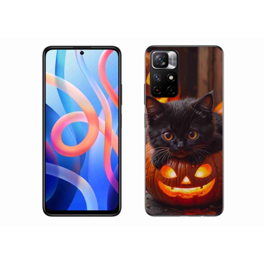 Gélový kryt mmCase na Xiaomi Redmi Note 11S 5G - mačiatko a tekvica