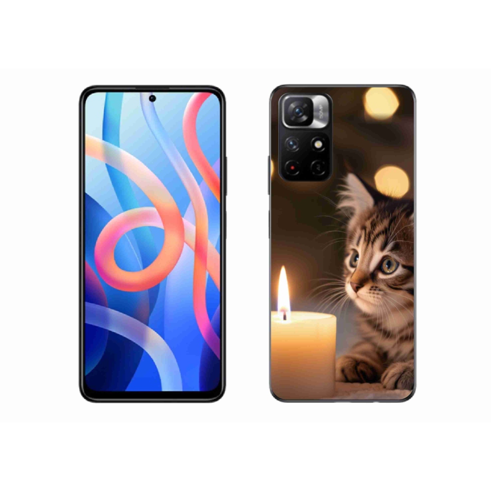 Gélový kryt mmCase na Xiaomi Redmi Note 11S 5G - mačiatko a sviečka