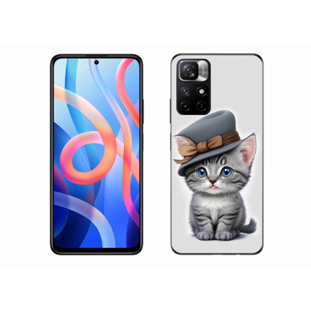 Gélový kryt mmCase na Xiaomi Redmi Note 11S 5G - mačiatko s klobúkom
