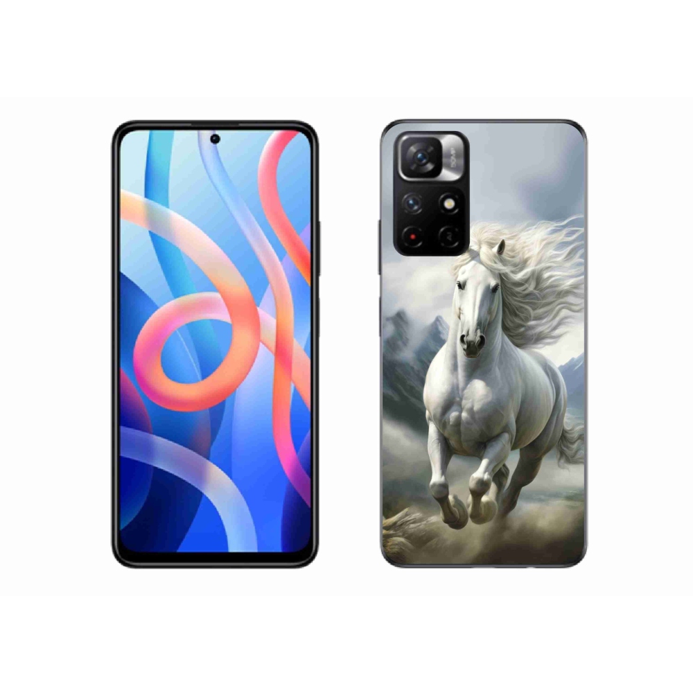 Gélový kryt mmCase na Xiaomi Redmi Note 11S 5G/Poco M4 Pro 5G - bežiaci biely kôň 3