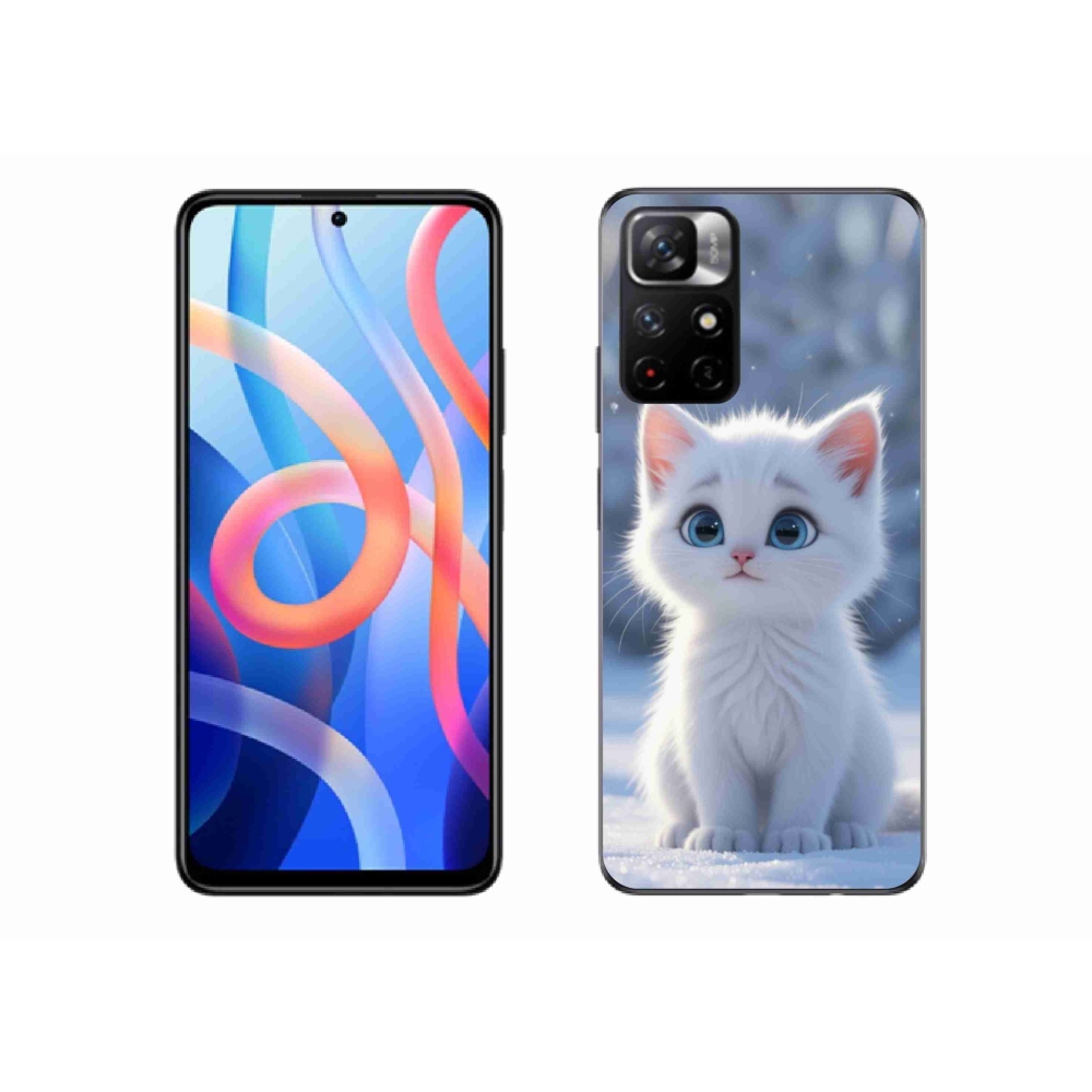 Gélový kryt mmCase na Xiaomi Redmi Note 11S 5G/Poco M4 Pro 5G - biele mačiatko 3