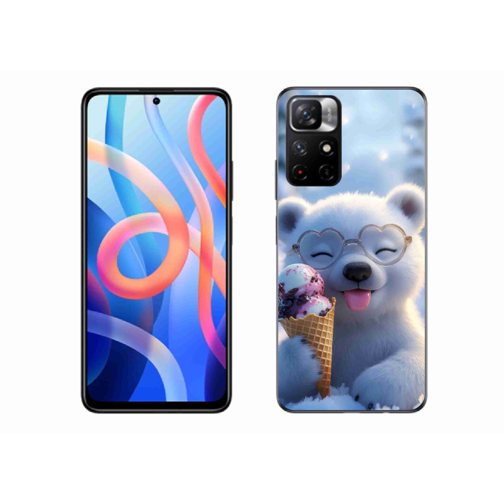 Gélový kryt mmCase na Xiaomi Redmi Note 11S 5G/Poco M4 Pro 5G - medvedík so zmrzlinou