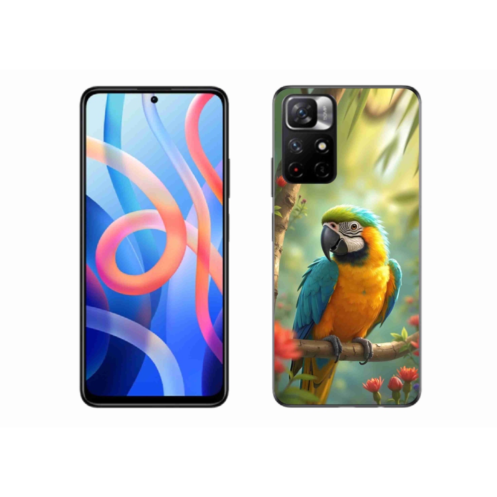 Gélový kryt mmCase na Xiaomi Redmi Note 11S 5G/Poco M4 Pro 5G - papagáj ara modrožltá