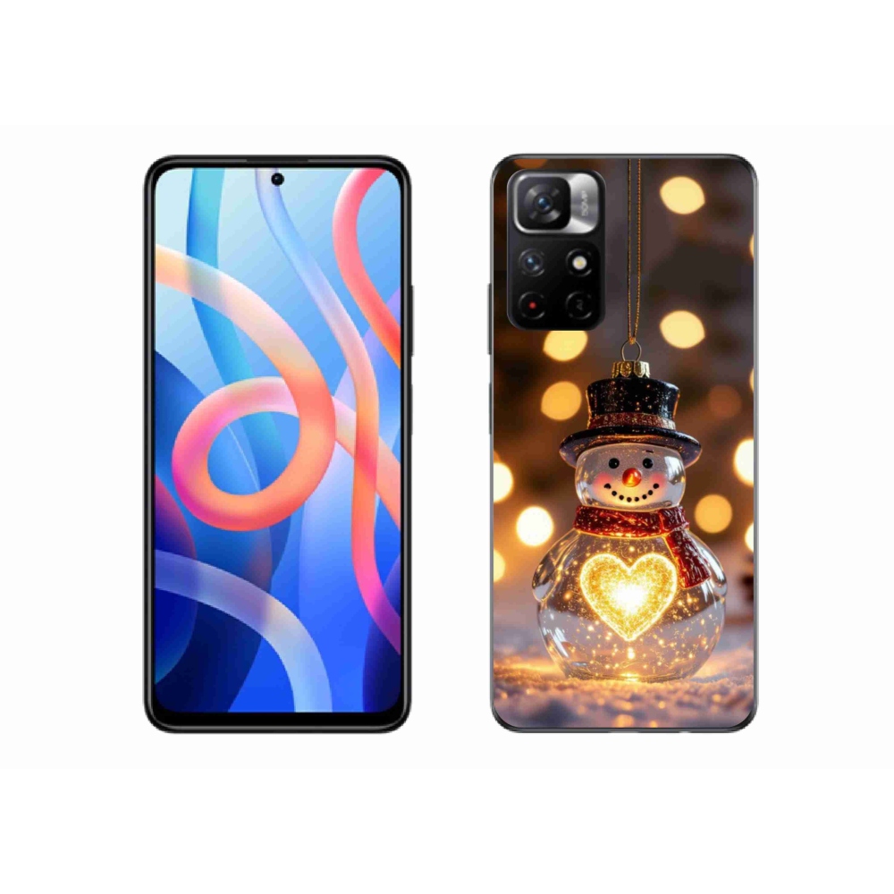 Gélový kryt mmCase na Xiaomi Redmi Note 11S 5G/Poco M4 Pro 5G - svietiaci vianočný snehuliak