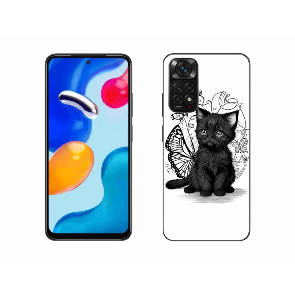 Gélový kryt mmCase na Xiaomi Redmi Note 11S - čierne mačiatko