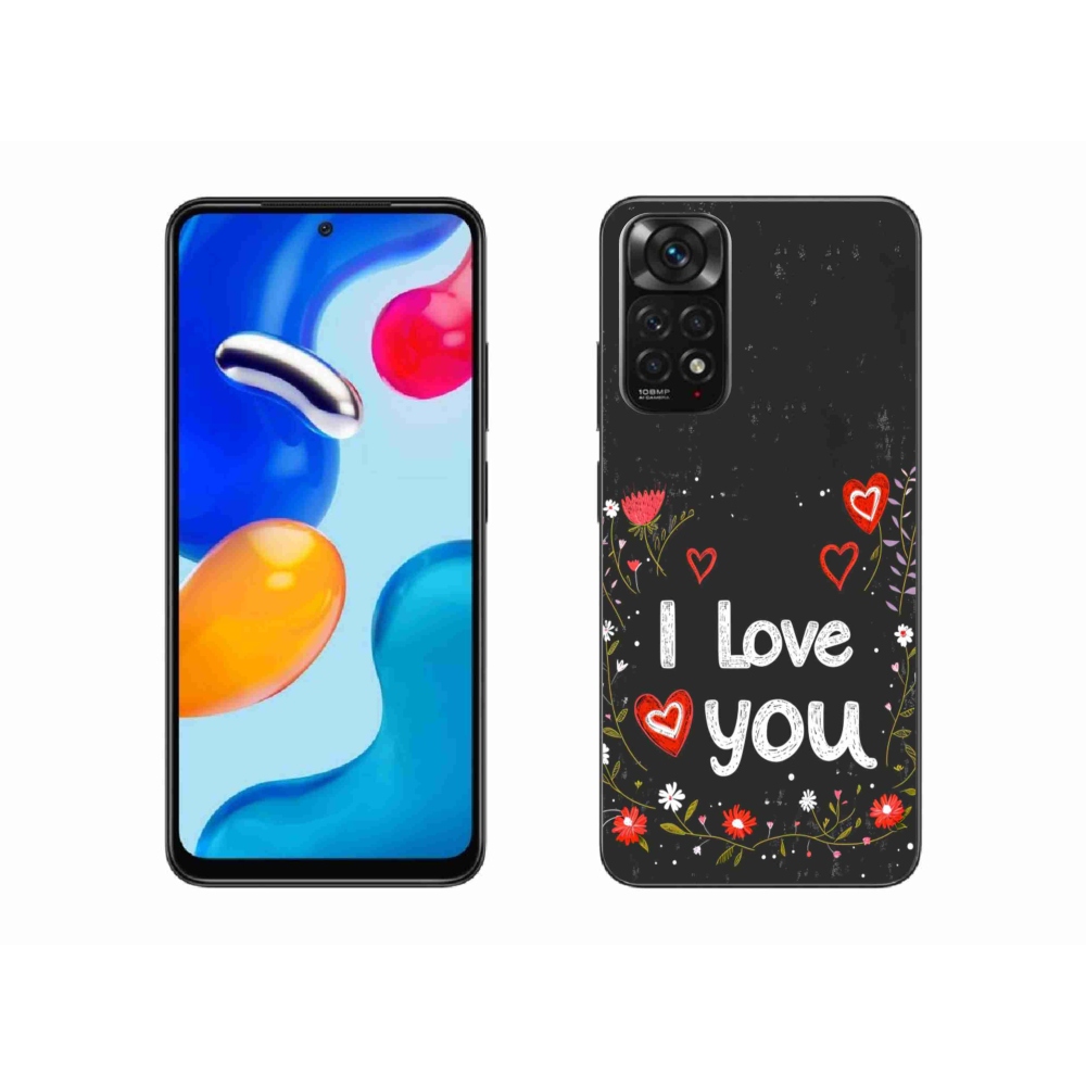Gélový kryt mmCase na Xiaomi Redmi Note 11S - I love you čierne pozadie