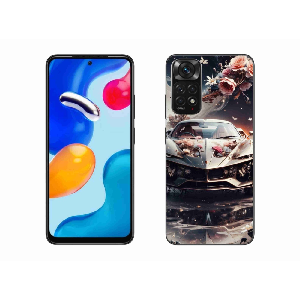 Gélový kryt mmCase na Xiaomi Redmi Note 11S - kvetinový športový automobil