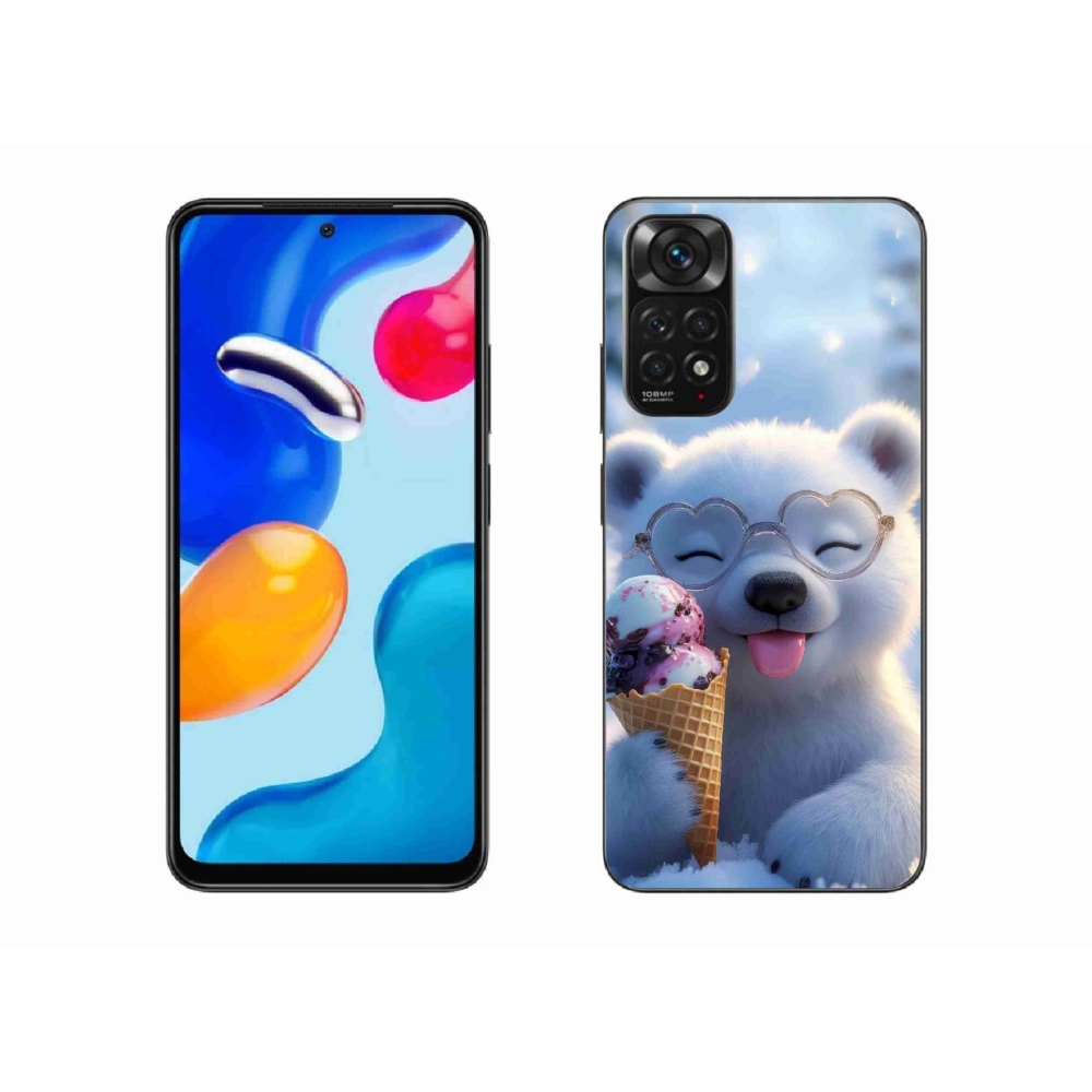 Gélový kryt mmCase na Xiaomi Redmi Note 11S - medvedík so zmrzlinou
