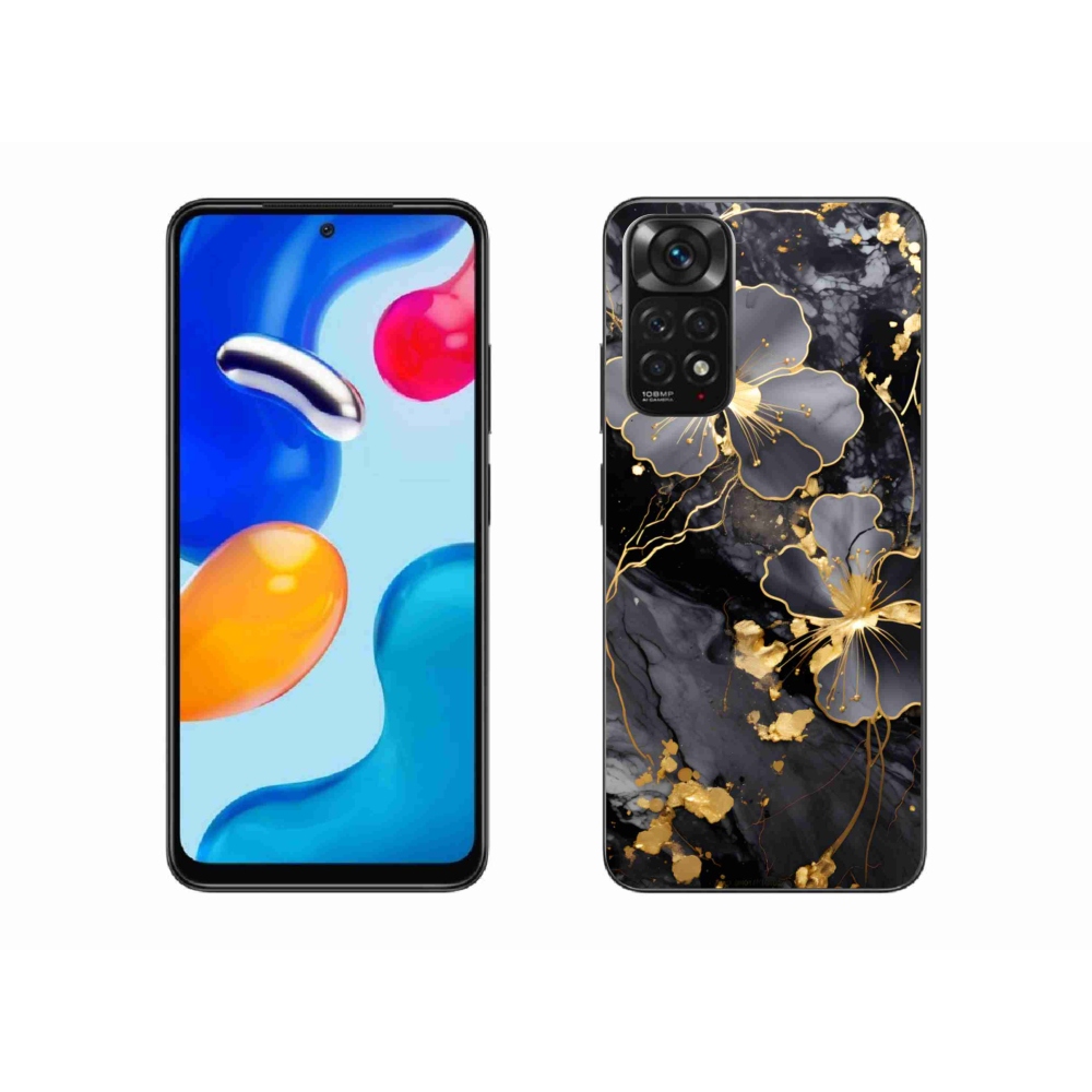 Gélový kryt mmCase na Xiaomi Redmi Note 11S - zlaté kvety