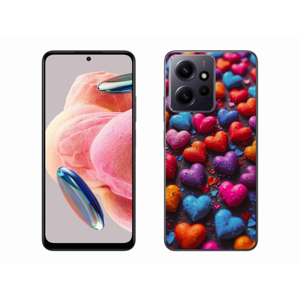 Gélový kryt mmCase na Xiaomi Redmi Note 12 4G - farebné srdcia