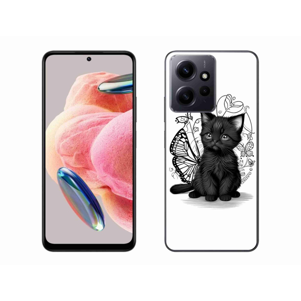Gélový kryt mmCase na Xiaomi Redmi Note 12 4G - čierne mačiatko