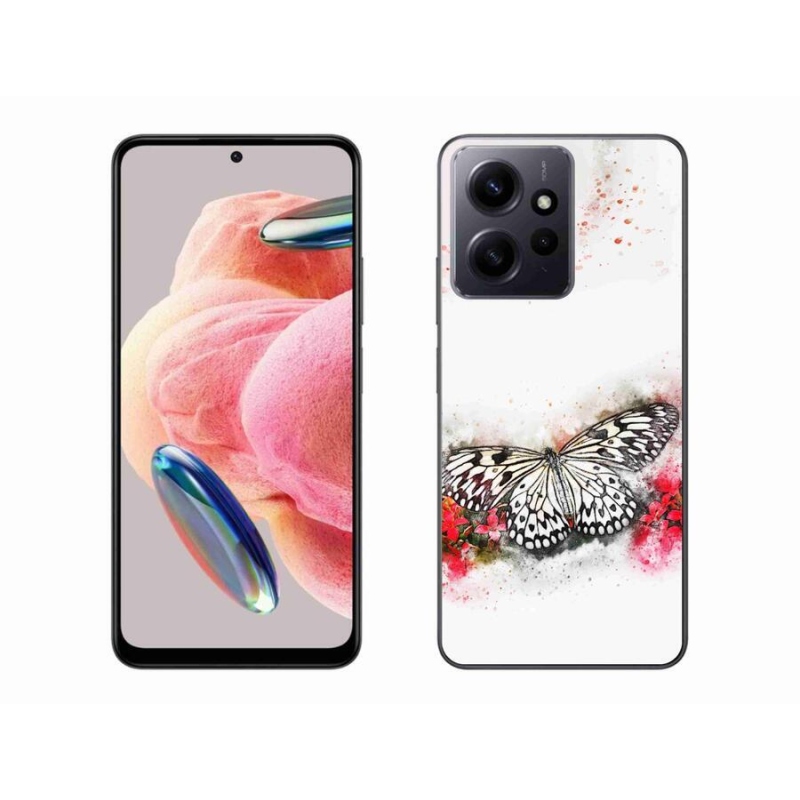 Gélový kryt mmCase na Xiaomi Redmi Note 12 4G - čiernobiely motýľ