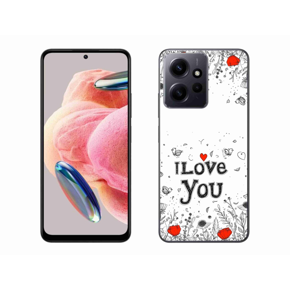 Gélový kryt mmCase na Xiaomi Redmi Note 12 4G - I love you biele pozadie