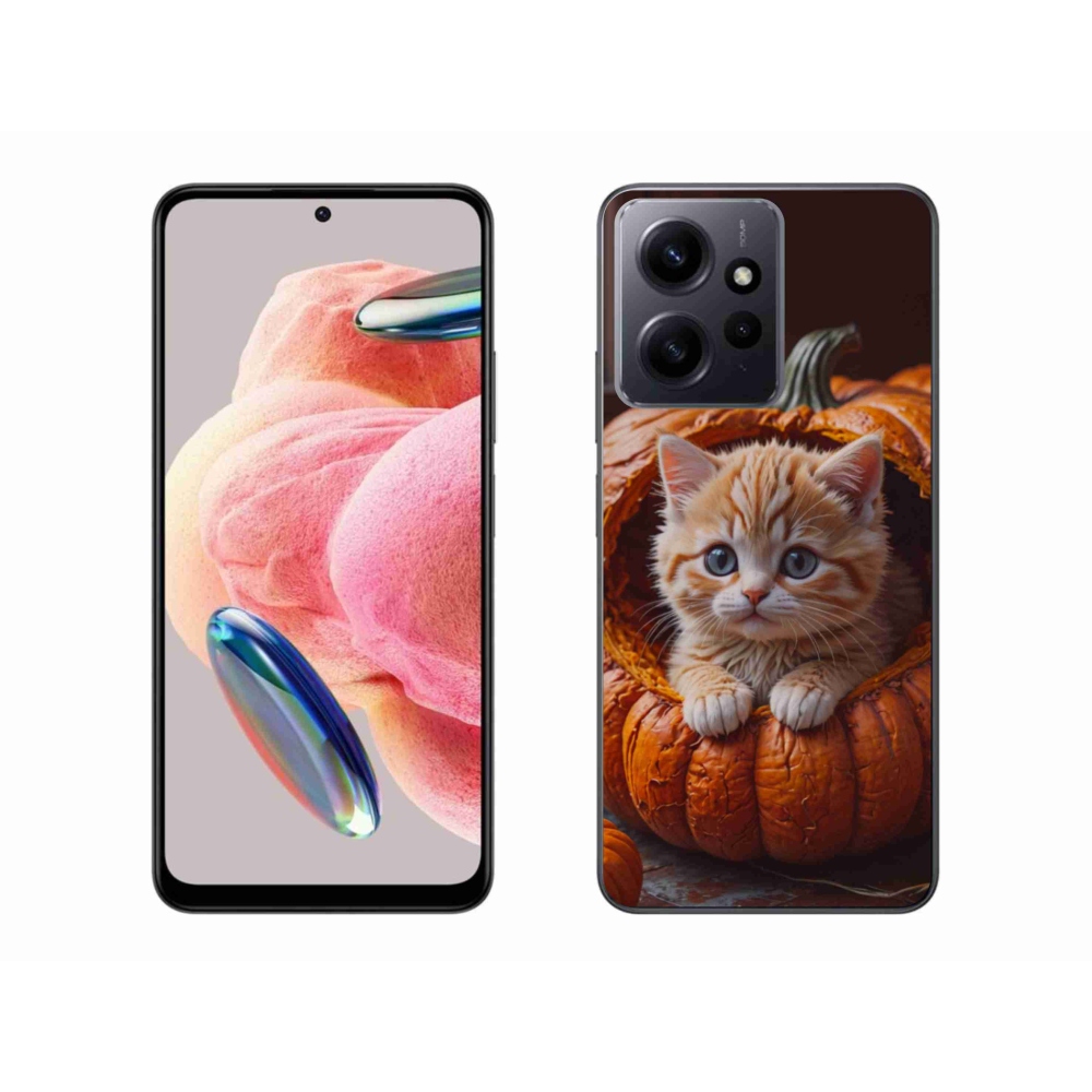 Gélový kryt mmCase na Xiaomi Redmi Note 12 4G - mačiatko a tekvica 2