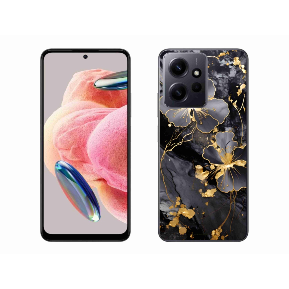 Gélový kryt mmCase na Xiaomi Redmi Note 12 4G - zlaté kvety