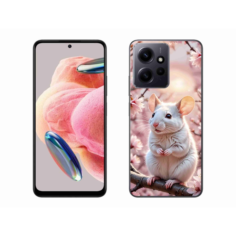 Gélový kryt mmCase na Xiaomi Redmi Note 12 - biela myš na vetve