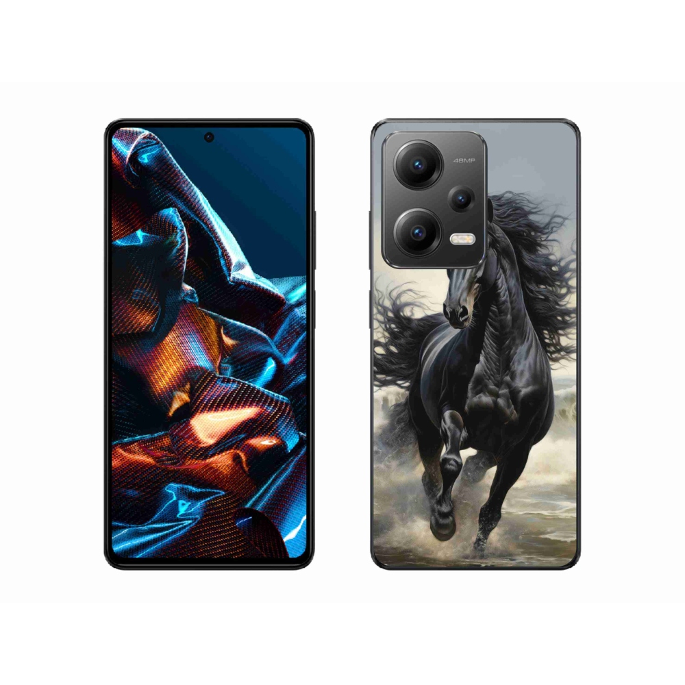 Gélový kryt mmCase na Xiaomi Redmi Note 12 Pro 5G - bežiaci čierny kôň