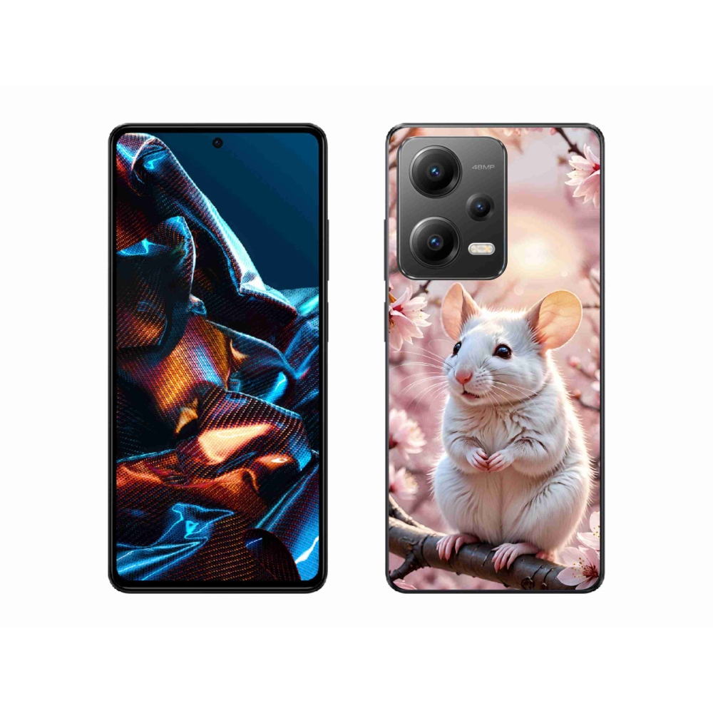 Gélový kryt mmCase na Xiaomi Redmi Note 12 Pro 5G - biela myš na vetve
