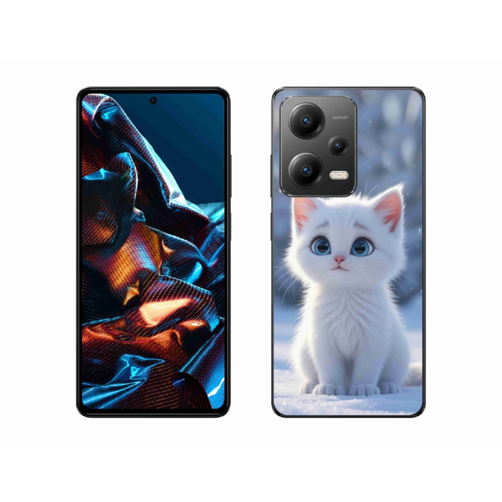 Gélový kryt mmCase na Xiaomi Redmi Note 12 Pro 5G - biele mačiatko 3