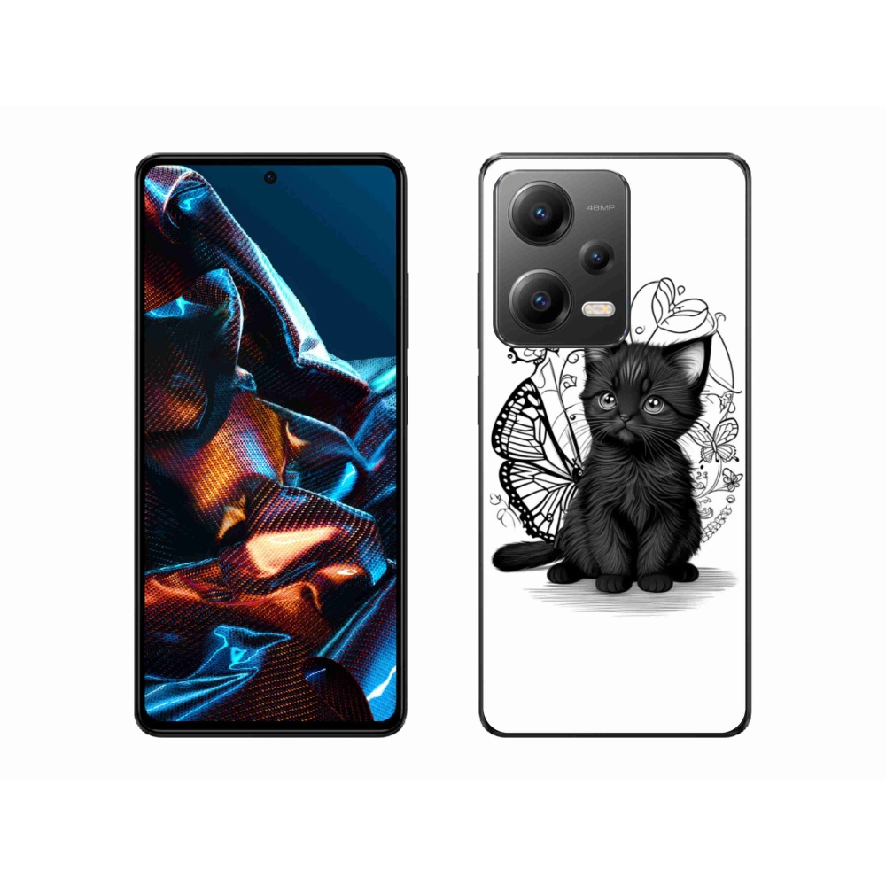 Gélový kryt mmCase na Xiaomi Redmi Note 12 Pro 5G - čierne mačiatko