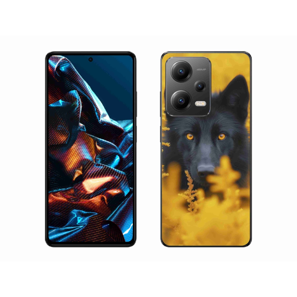 Gélový kryt mmCase na Xiaomi Redmi Note 12 Pro 5G - čierny vlk 2