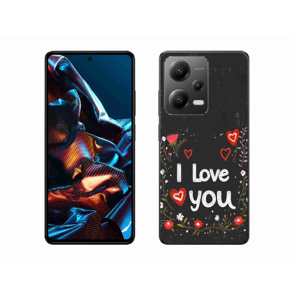 Gélový kryt mmCase na Xiaomi Redmi Note 12 Pre 5G - I love you čierne pozadie