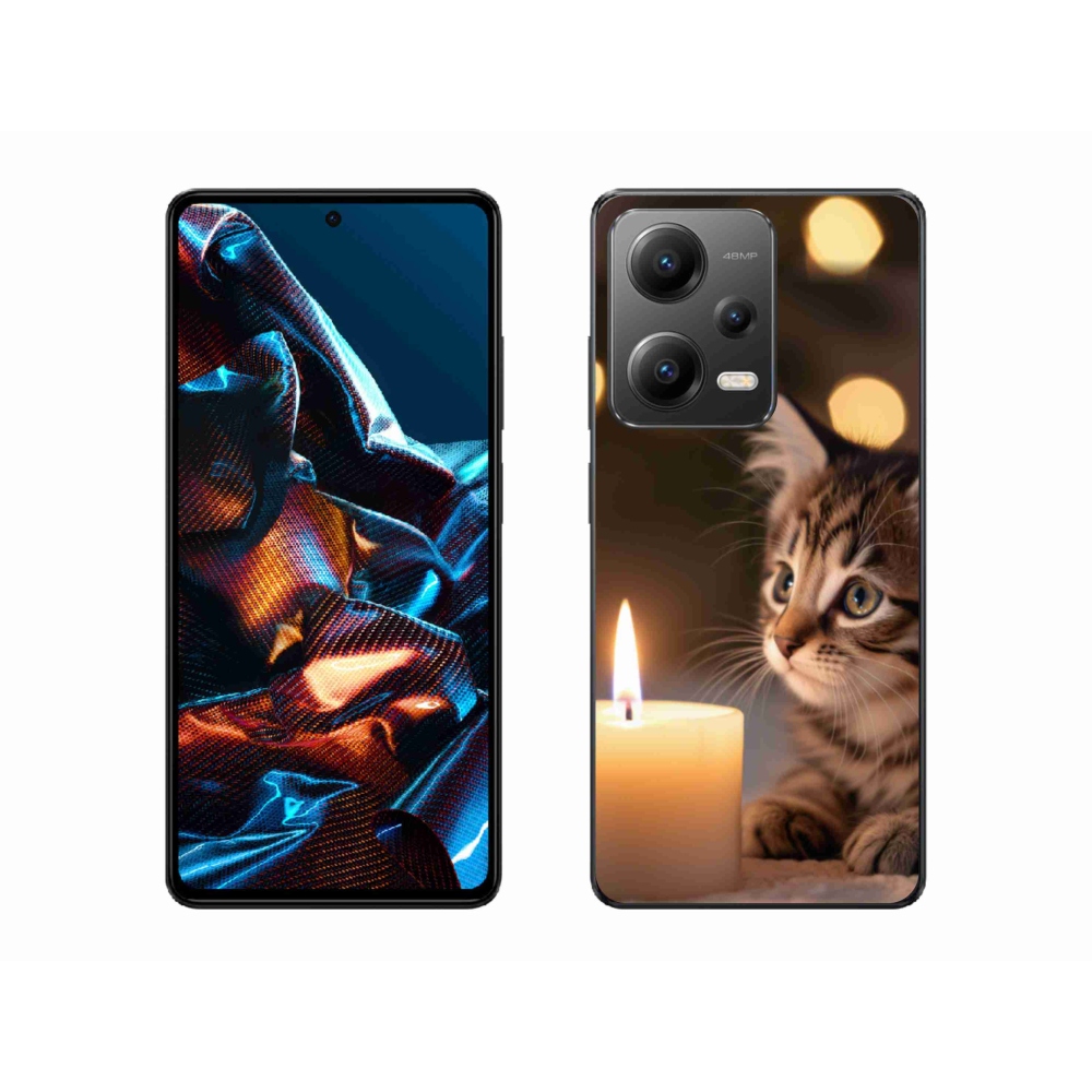 Gélový kryt mmCase na Xiaomi Redmi Note 12 Pro 5G - mačiatko a sviečka