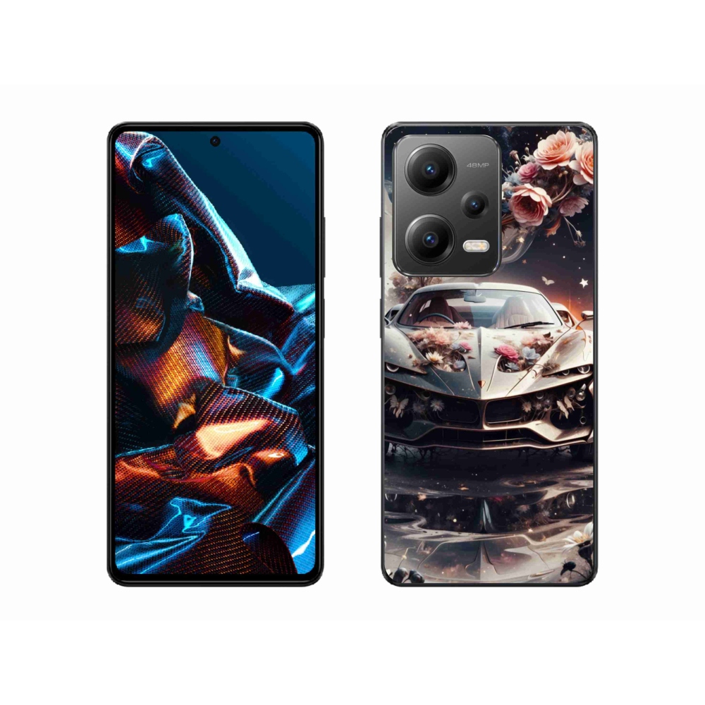 Gélový kryt mmCase na Xiaomi Redmi Note 12 Pro 5G - kvetinový športový automobil