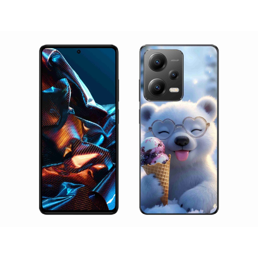 Gélový kryt mmCase na Xiaomi Redmi Note 12 Pre 5G - medvedík so zmrzlinou