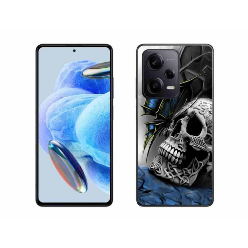 Gélový kryt mmCase na Xiaomi Redmi Note 12 Pro+ 5G - motýľ a lebka