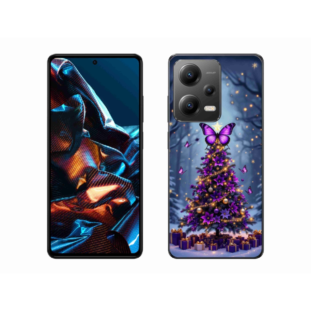 Gélový kryt mmCase na Xiaomi Redmi Note 12 Pre 5G - motýlí vianočný stromček