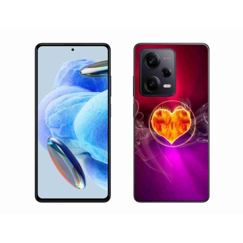 Gélový kryt mmCase na Xiaomi Redmi Note 12 Pro+ 5G - ohnivé srdce