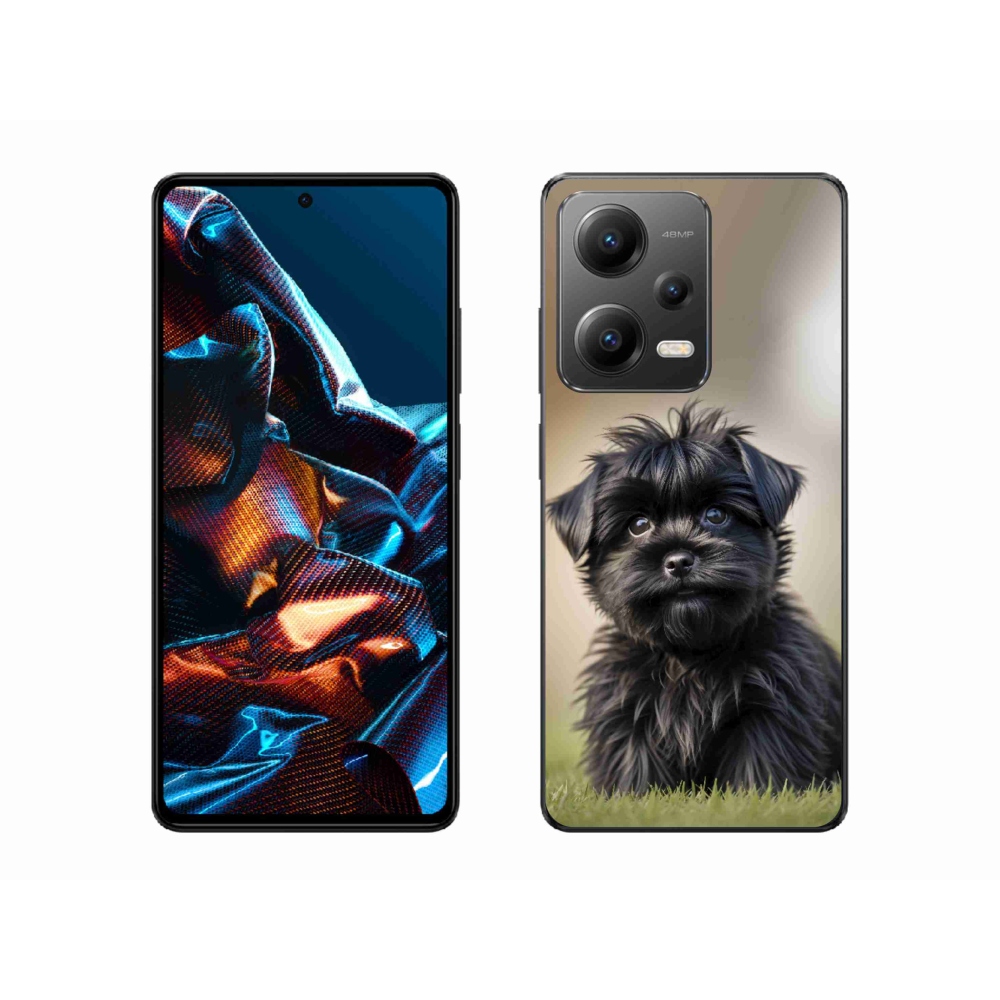 Gélový kryt mmCase na Xiaomi Redmi Note 12 Pro 5G - roztomilý čierny psík