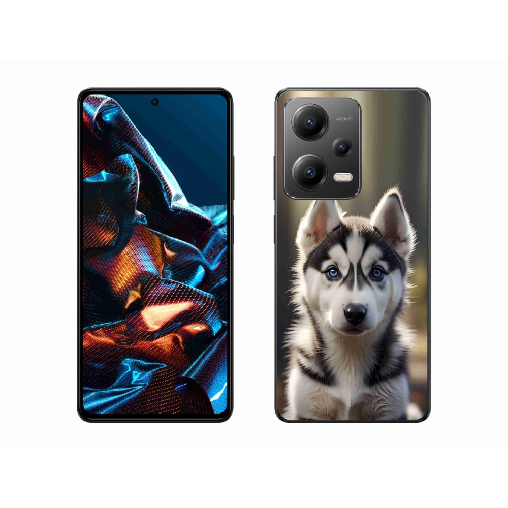 Gélový kryt mmCase na Xiaomi Redmi Note 12 Pro 5G - roztomilý sibírsky husky