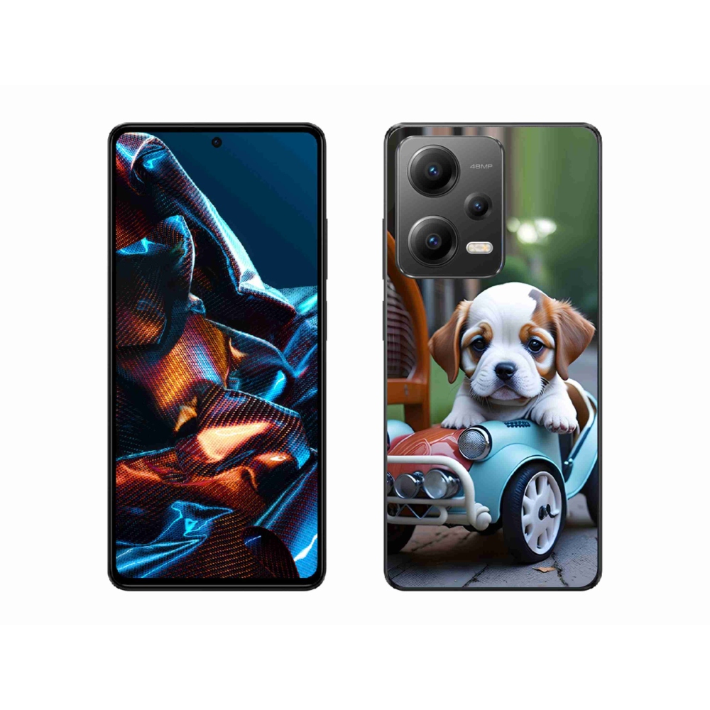 Gélový kryt mmCase na Xiaomi Redmi Note 12 Pro 5G - šteňa v retro aute