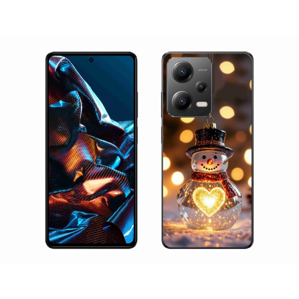 Gélový kryt mmCase na Xiaomi Redmi Note 12 Pro 5G - svietiaci vianočný snehuliak
